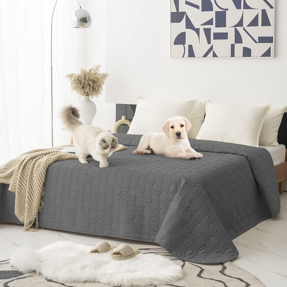 Waterproof Blanket Couch Cover for Dogs Non-Slip Pet Sofa Protector | Tcksstex Non-slip waterproof couch cover scratch resistant machine washable protects sofa bed car（52x82-Ivory）