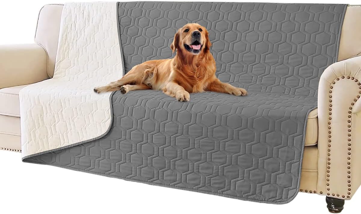 Waterproof Blanket Couch Cover for Dogs Non-Slip Pet Sofa Protector | Tcksstex Non-slip waterproof couch cover scratch resistant machine washable protects sofa bed car（52x82-Ivory）