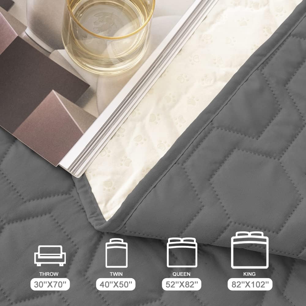 Waterproof Blanket Couch Cover for Dogs Non-Slip Pet Sofa Protector | Tcksstex Non-slip waterproof couch cover scratch resistant machine washable protects sofa bed car（52x82-Ivory）