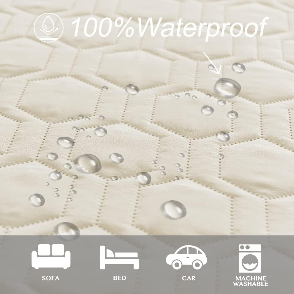 Waterproof Blanket Couch Cover for Dogs Non-Slip Pet Sofa Protector | Tcksstex Non-slip waterproof couch cover scratch resistant machine washable protects sofa bed car（52x82-Ivory）