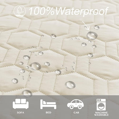 Waterproof Blanket Couch Cover for Dogs Non-Slip Pet Sofa Protector | Tcksstex Non-slip waterproof couch cover scratch resistant machine washable protects sofa bed car（52x82-Ivory）