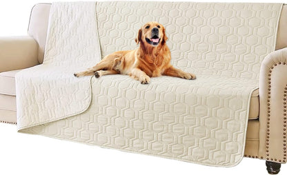 Waterproof Blanket Couch Cover for Dogs Non-Slip Pet Sofa Protector | Tcksstex Non-slip waterproof couch cover scratch resistant machine washable protects sofa bed car（52x82-Ivory）