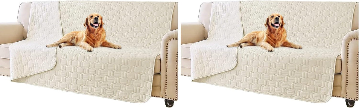 Waterproof Blanket Couch Cover for Dogs Non-Slip Pet Sofa Protector | Tcksstex Non-slip waterproof couch cover scratch resistant machine washable protects sofa bed car（52x82-Ivory）