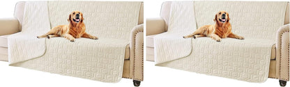 Waterproof Blanket Couch Cover for Dogs Non-Slip Pet Sofa Protector | Tcksstex Non-slip waterproof couch cover scratch resistant machine washable protects sofa bed car（52x82-Ivory）