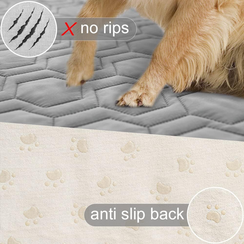Waterproof Blanket Couch Cover for Dogs Non-Slip Pet Sofa Protector | Tcksstex Non-slip waterproof couch cover scratch resistant machine washable protects sofa bed car（52x82-Ivory）