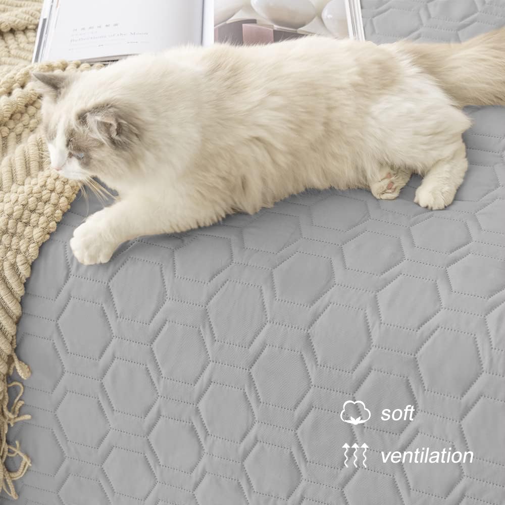 Waterproof Blanket Couch Cover for Dogs Non-Slip Pet Sofa Protector | Tcksstex Non-slip waterproof couch cover scratch resistant machine washable protects sofa bed car（52x82-Ivory）