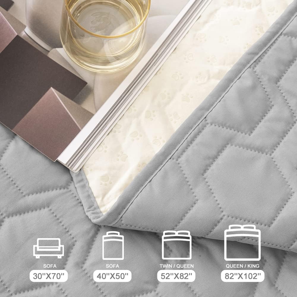 Waterproof Blanket Couch Cover for Dogs Non-Slip Pet Sofa Protector | Tcksstex Non-slip waterproof couch cover scratch resistant machine washable protects sofa bed car（52x82-Ivory）