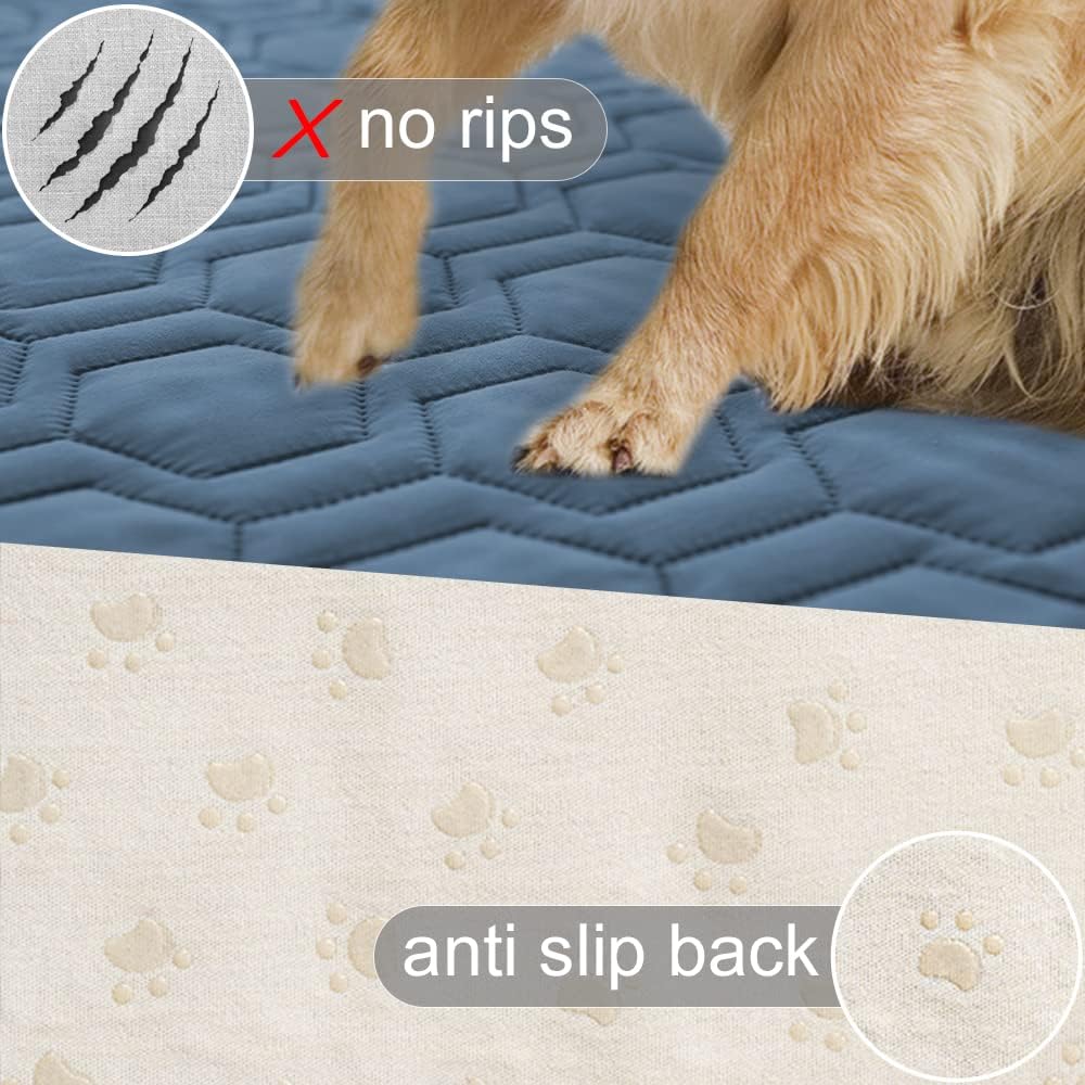 Waterproof Blanket Couch Cover for Dogs Non-Slip Pet Sofa Protector | Tcksstex Non-slip waterproof couch cover scratch resistant machine washable protects sofa bed car（52x82-Ivory）