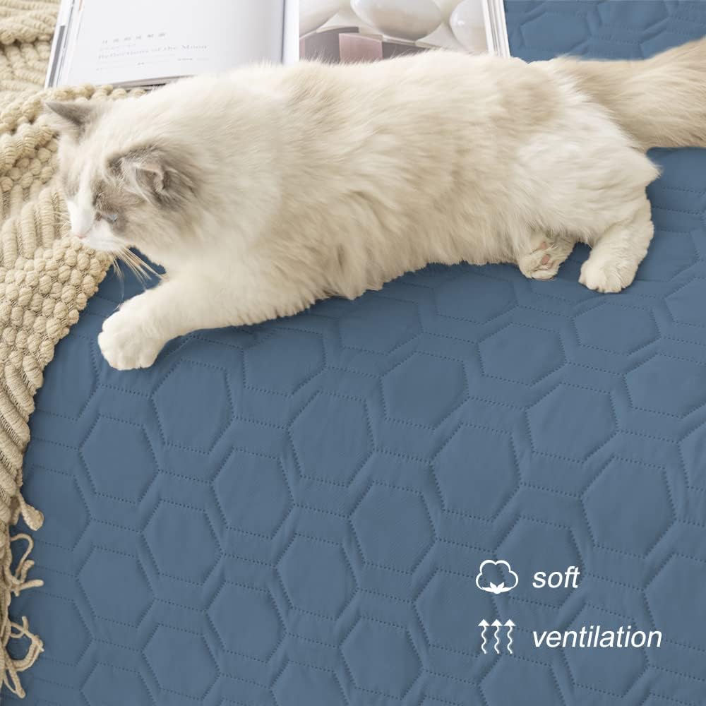Waterproof Blanket Couch Cover for Dogs Non-Slip Pet Sofa Protector | Tcksstex Non-slip waterproof couch cover scratch resistant machine washable protects sofa bed car（52x82-Ivory）