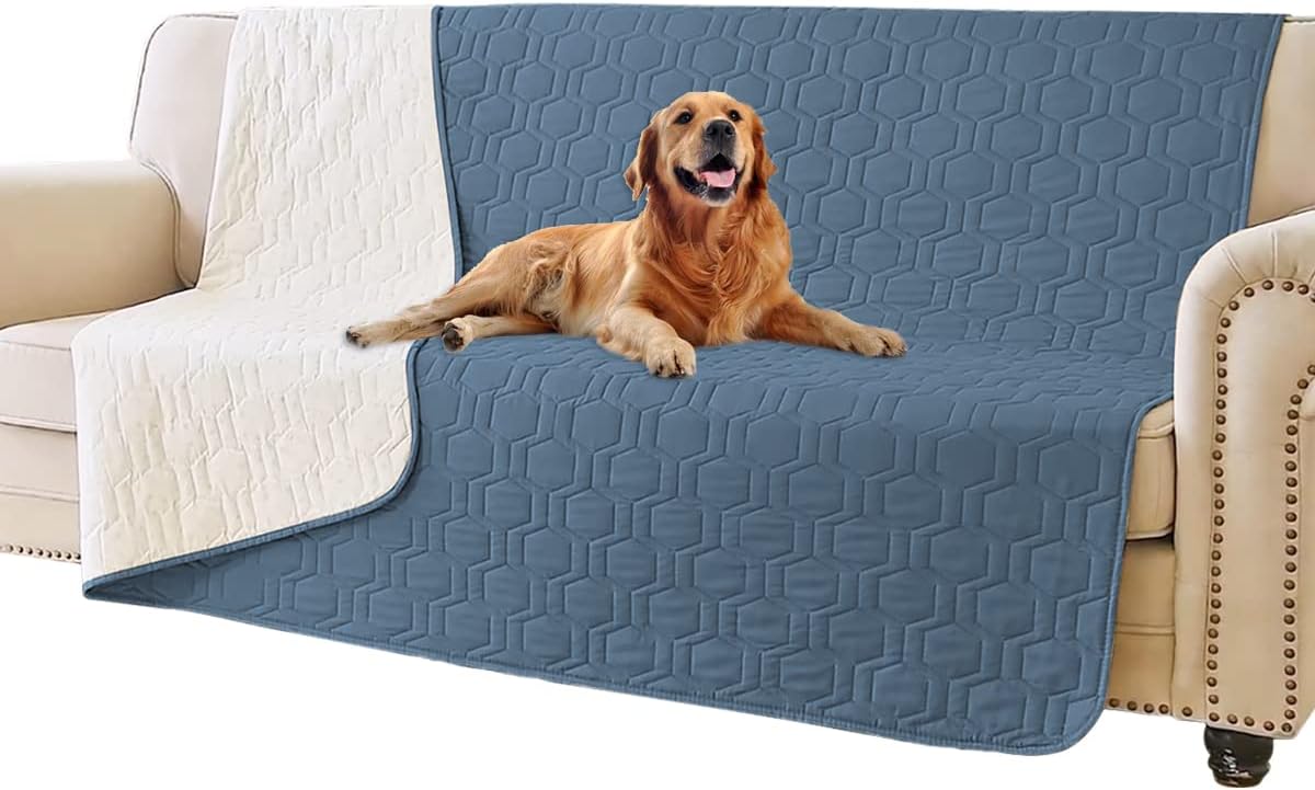 Waterproof Blanket Couch Cover for Dogs Non-Slip Pet Sofa Protector | Tcksstex Non-slip waterproof couch cover scratch resistant machine washable protects sofa bed car（52x82-Ivory）
