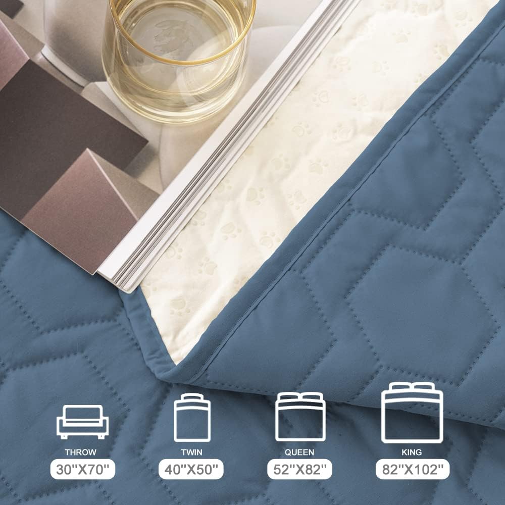Waterproof Blanket Couch Cover for Dogs Non-Slip Pet Sofa Protector | Tcksstex Non-slip waterproof couch cover scratch resistant machine washable protects sofa bed car（52x82-Ivory）