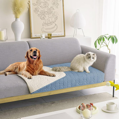 Waterproof Blanket Couch Cover for Dogs Non-Slip Pet Sofa Protector | Tcksstex Non-slip waterproof couch cover scratch resistant machine washable protects sofa bed car（52x82-Ivory）