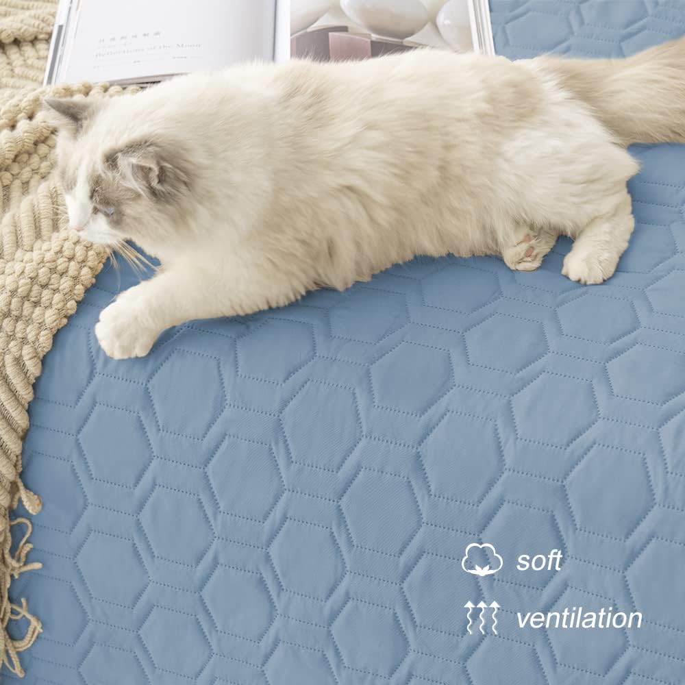 Waterproof Blanket Couch Cover for Dogs Non-Slip Pet Sofa Protector | Tcksstex Non-slip waterproof couch cover scratch resistant machine washable protects sofa bed car（52x82-Ivory）