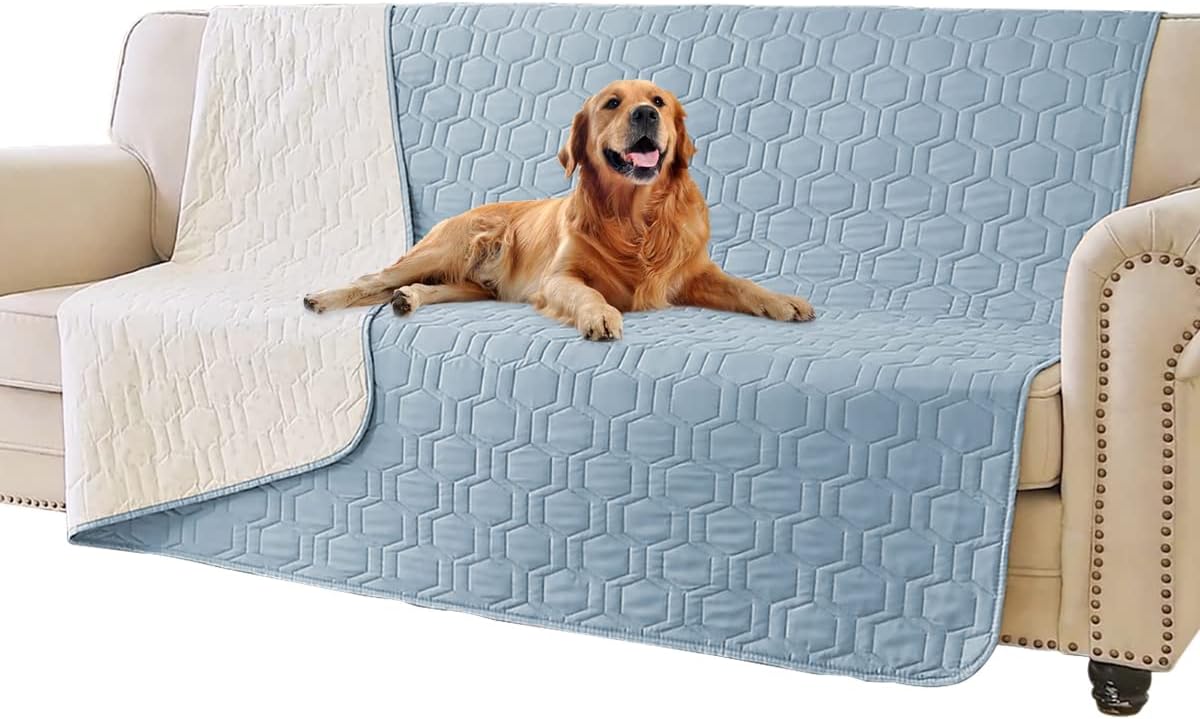 Waterproof Blanket Couch Cover for Dogs Non-Slip Pet Sofa Protector | Tcksstex Non-slip waterproof couch cover scratch resistant machine washable protects sofa bed car（52x82-Ivory）