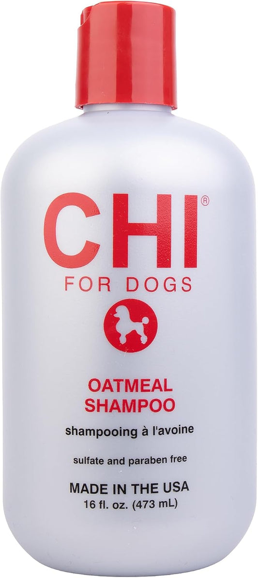 CHI for Dogs Oatmeal Dog Shampoo, Gentle Formula, 16 Fl Oz Bottle