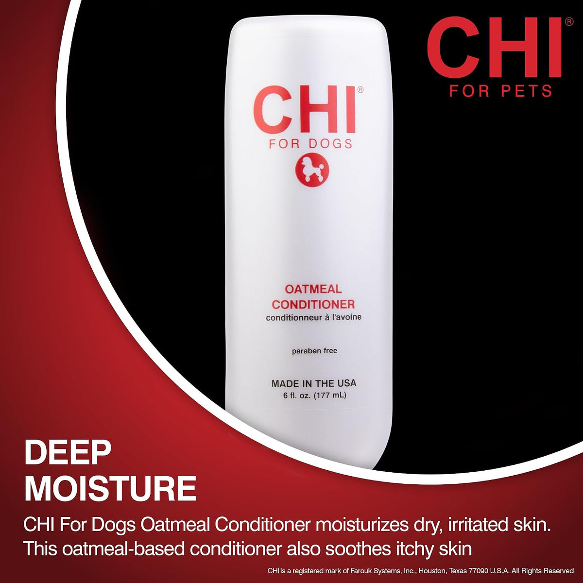 CHI for Dogs Oatmeal Dog Shampoo, Gentle Formula, 16 Fl Oz Bottle