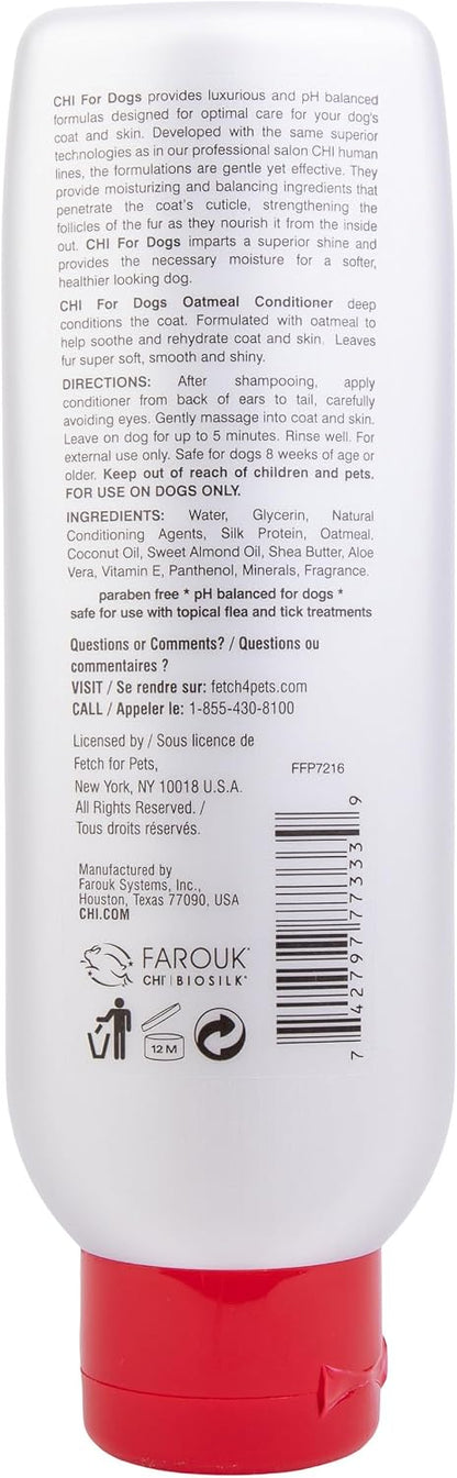 CHI for Dogs Oatmeal Dog Shampoo, Gentle Formula, 16 Fl Oz Bottle