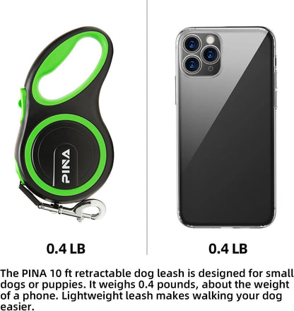 Retractable Dog Leash, 26ft Dog Leash for Small Medium Large Dogs Up to 110lbs, 360° Tangle-Free Strong Reflective Nylon Tape, with Anti-Slip Handle, One-Handed Brake, Lock - Black Blue