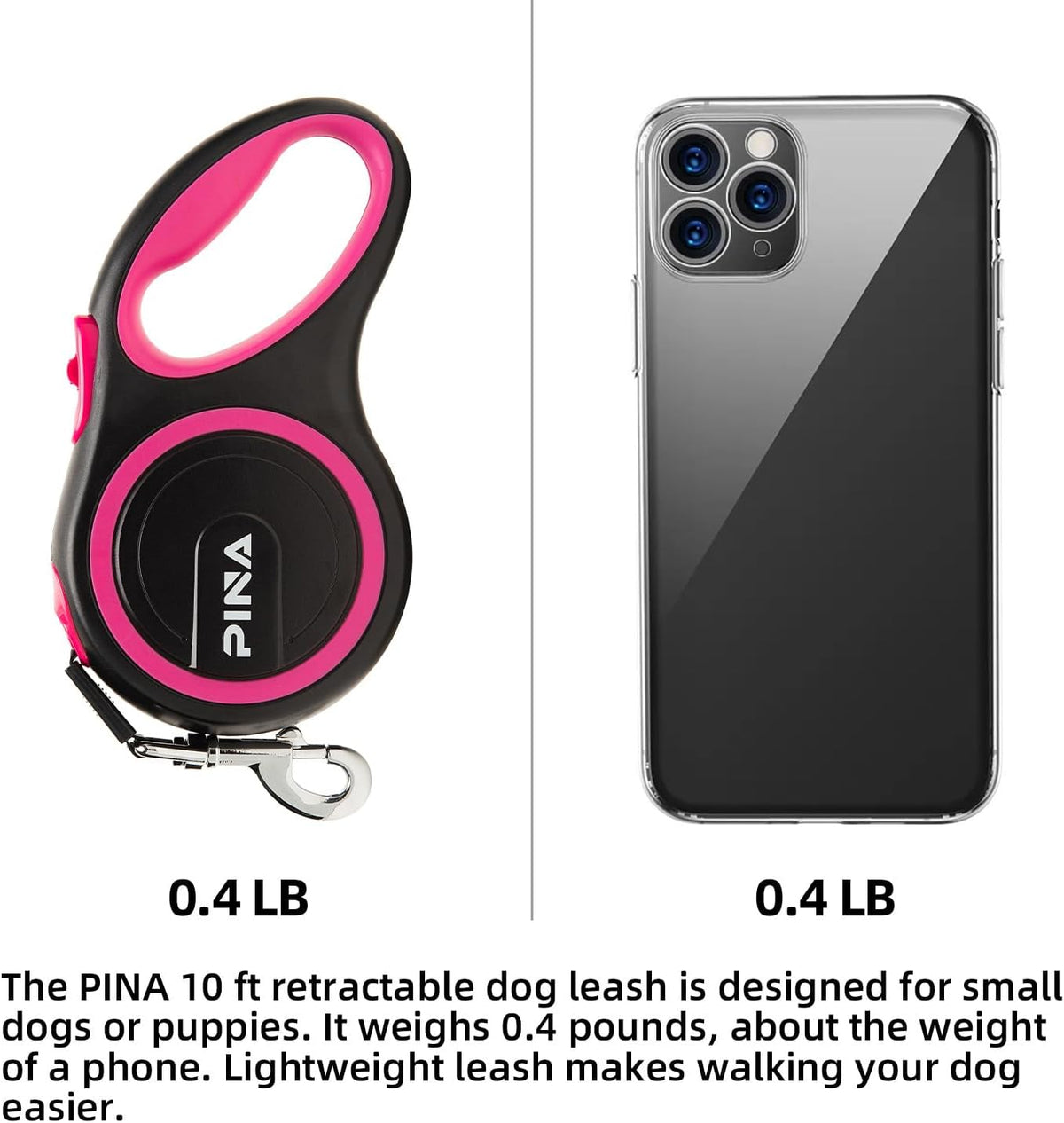Retractable Dog Leash, 26ft Dog Leash for Small Medium Large Dogs Up to 110lbs, 360° Tangle-Free Strong Reflective Nylon Tape, with Anti-Slip Handle, One-Handed Brake, Lock - Black Blue