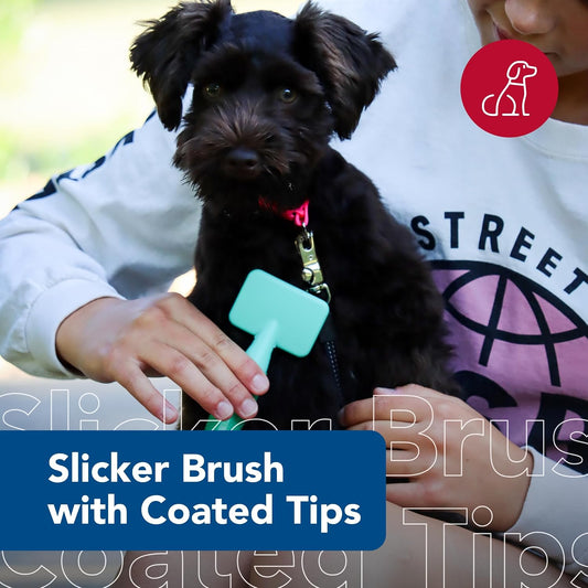 Li'l Pals Dog Slicker Brush with Coated Tips - Dog Grooming Brush for Small Breeds & Puppies - One Size (3.25” x 7.25”)