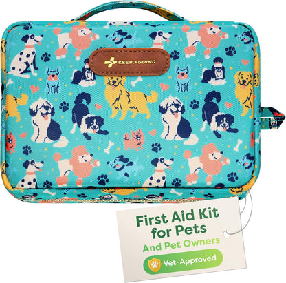 Pet First Aid Kit for Dogs & Cats, 99 Pc. Travel Emergency Kit