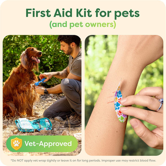 Pet First Aid Kit for Dogs & Cats, 99 Pc. Travel Emergency Kit
