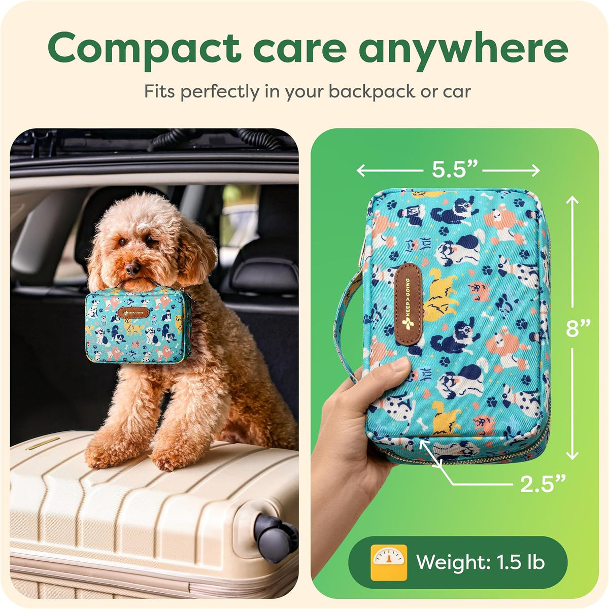 Pet First Aid Kit for Dogs & Cats, 99 Pc. Travel Emergency Kit