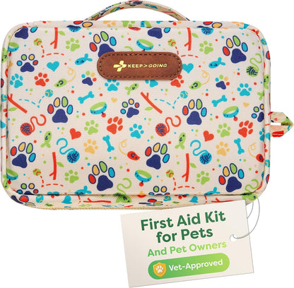 Pet First Aid Kit for Dogs & Cats, 99 Pc. Travel Emergency Kit