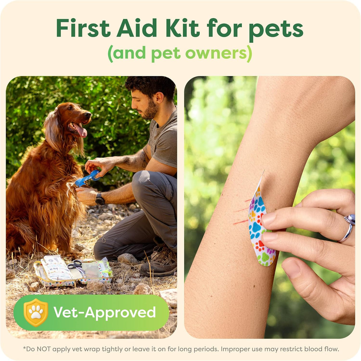 Pet First Aid Kit for Dogs & Cats, 99 Pc. Travel Emergency Kit