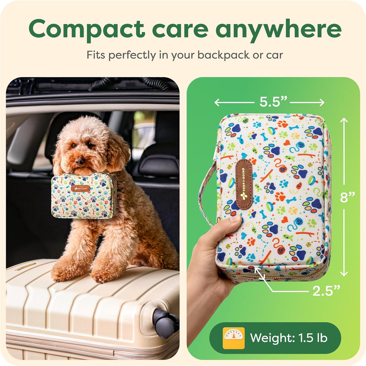 Pet First Aid Kit for Dogs & Cats, 99 Pc. Travel Emergency Kit
