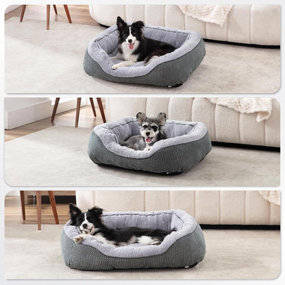 Medium Dog Beds for Medium Dogs Washable, Rectangle Dog Bed Medium Size Dog, Orthopedic Dog Bed, Warming Soft Calming Sleeping Puppy Bed Durable Pet Bed with Anti-Slip Bottom M(30"x24"x9")