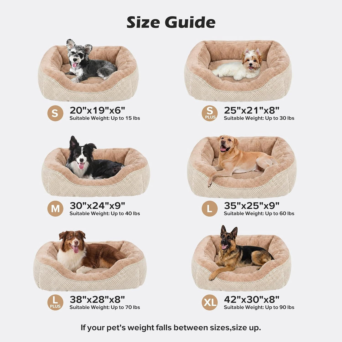 Medium Dog Beds for Medium Dogs Washable, Rectangle Dog Bed Medium Size Dog, Orthopedic Dog Bed, Warming Soft Calming Sleeping Puppy Bed Durable Pet Bed with Anti-Slip Bottom M(30"x24"x9")