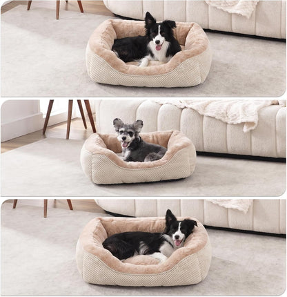 Medium Dog Beds for Medium Dogs Washable, Rectangle Dog Bed Medium Size Dog, Orthopedic Dog Bed, Warming Soft Calming Sleeping Puppy Bed Durable Pet Bed with Anti-Slip Bottom M(30"x24"x9")