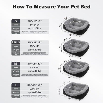 Medium Dog Beds for Medium Dogs Washable, Rectangle Dog Bed Medium Size Dog, Orthopedic Dog Bed, Warming Soft Calming Sleeping Puppy Bed Durable Pet Bed with Anti-Slip Bottom M(30"x24"x9")
