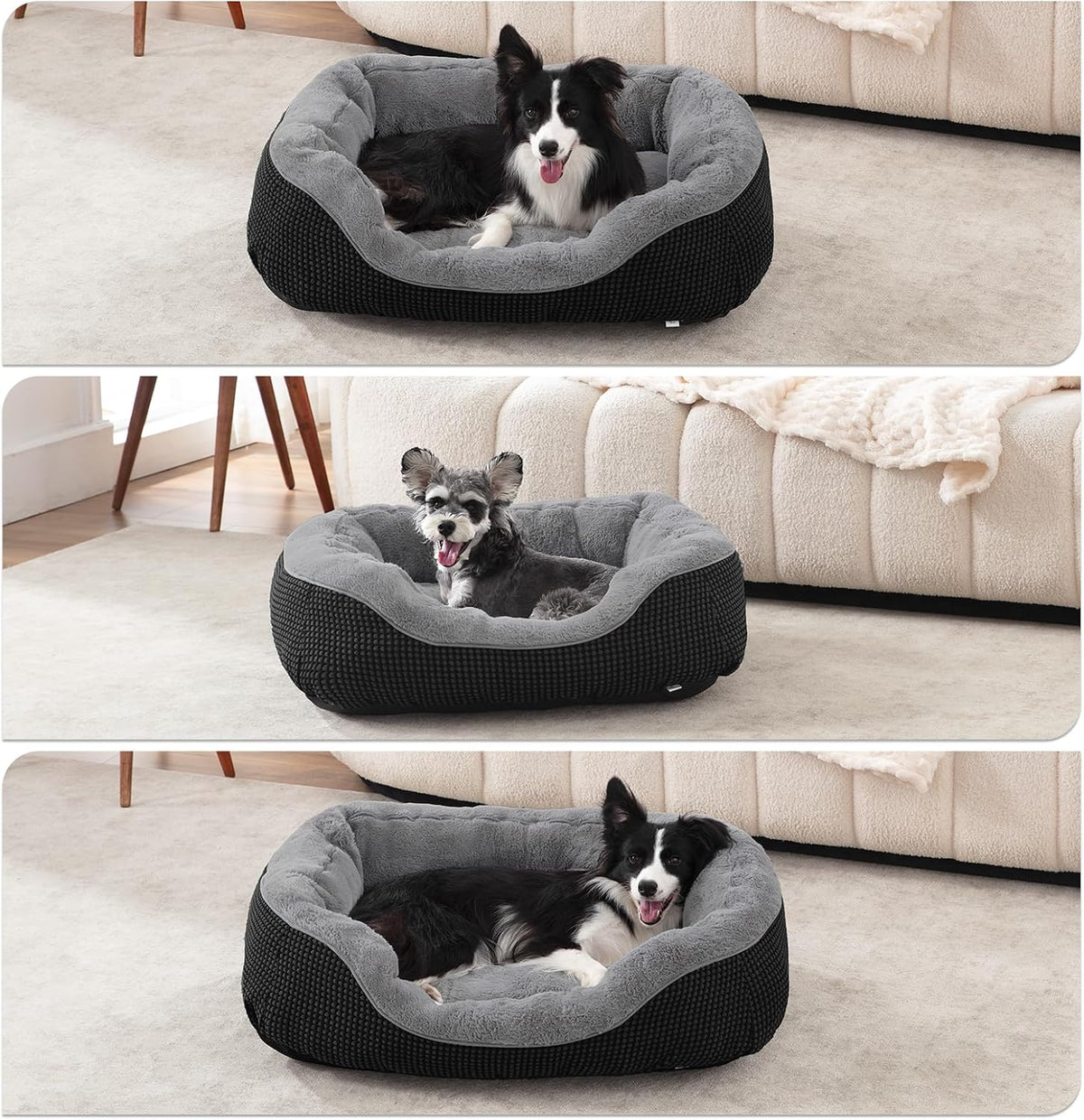 Medium Dog Beds for Medium Dogs Washable, Rectangle Dog Bed Medium Size Dog, Orthopedic Dog Bed, Warming Soft Calming Sleeping Puppy Bed Durable Pet Bed with Anti-Slip Bottom M(30"x24"x9")