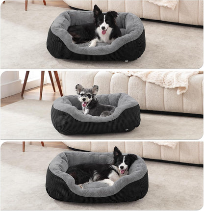 Medium Dog Beds for Medium Dogs Washable, Rectangle Dog Bed Medium Size Dog, Orthopedic Dog Bed, Warming Soft Calming Sleeping Puppy Bed Durable Pet Bed with Anti-Slip Bottom M(30"x24"x9")