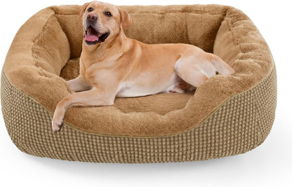 Medium Dog Beds for Medium Dogs Washable, Rectangle Dog Bed Medium Size Dog, Orthopedic Dog Bed, Warming Soft Calming Sleeping Puppy Bed Durable Pet Bed with Anti-Slip Bottom M(30"x24"x9")