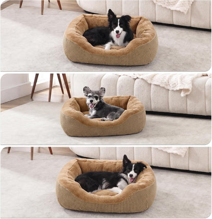 Medium Dog Beds for Medium Dogs Washable, Rectangle Dog Bed Medium Size Dog, Orthopedic Dog Bed, Warming Soft Calming Sleeping Puppy Bed Durable Pet Bed with Anti-Slip Bottom M(30"x24"x9")