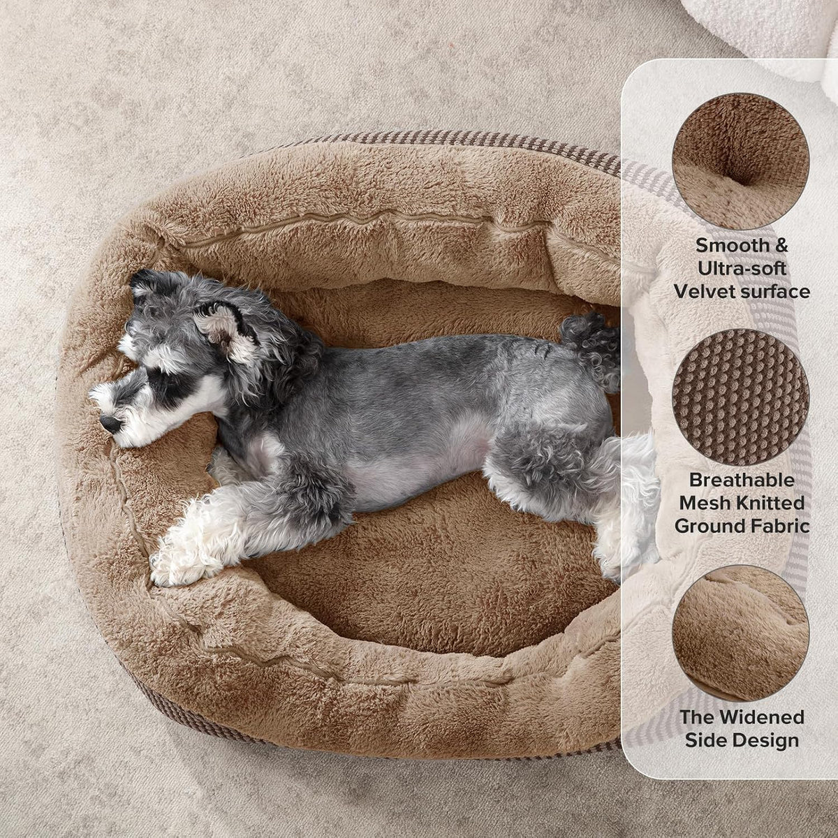 Medium Dog Beds for Medium Dogs Washable, Rectangle Dog Bed Medium Size Dog, Orthopedic Dog Bed, Warming Soft Calming Sleeping Puppy Bed Durable Pet Bed with Anti-Slip Bottom M(30"x24"x9")