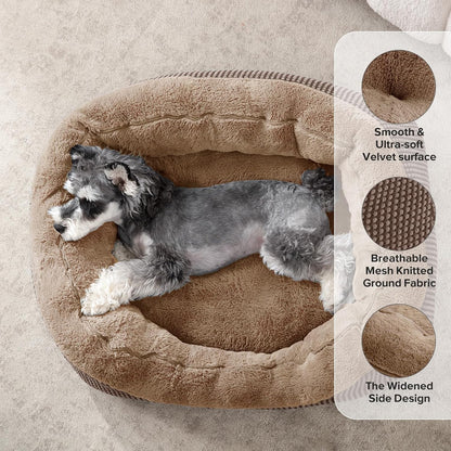 Medium Dog Beds for Medium Dogs Washable, Rectangle Dog Bed Medium Size Dog, Orthopedic Dog Bed, Warming Soft Calming Sleeping Puppy Bed Durable Pet Bed with Anti-Slip Bottom M(30"x24"x9")