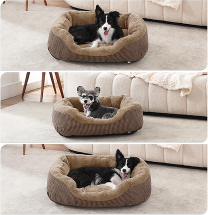 Medium Dog Beds for Medium Dogs Washable, Rectangle Dog Bed Medium Size Dog, Orthopedic Dog Bed, Warming Soft Calming Sleeping Puppy Bed Durable Pet Bed with Anti-Slip Bottom M(30"x24"x9")