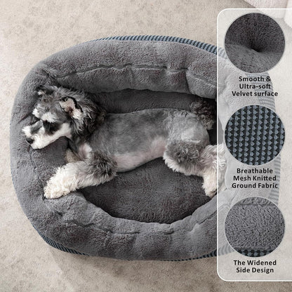 Medium Dog Beds for Medium Dogs Washable, Rectangle Dog Bed Medium Size Dog, Orthopedic Dog Bed, Warming Soft Calming Sleeping Puppy Bed Durable Pet Bed with Anti-Slip Bottom M(30"x24"x9")