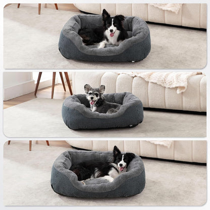 Medium Dog Beds for Medium Dogs Washable, Rectangle Dog Bed Medium Size Dog, Orthopedic Dog Bed, Warming Soft Calming Sleeping Puppy Bed Durable Pet Bed with Anti-Slip Bottom M(30"x24"x9")