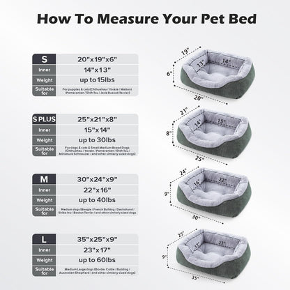 Medium Dog Beds for Medium Dogs Washable, Rectangle Dog Bed Medium Size Dog, Orthopedic Dog Bed, Warming Soft Calming Sleeping Puppy Bed Durable Pet Bed with Anti-Slip Bottom M(30"x24"x9")