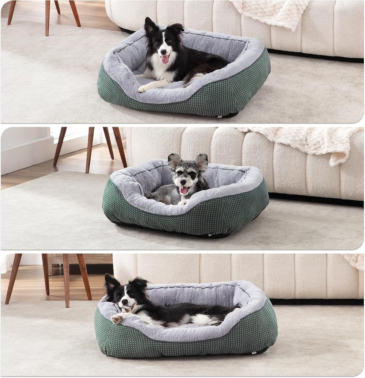 Medium Dog Beds for Medium Dogs Washable, Rectangle Dog Bed Medium Size Dog, Orthopedic Dog Bed, Warming Soft Calming Sleeping Puppy Bed Durable Pet Bed with Anti-Slip Bottom M(30"x24"x9")