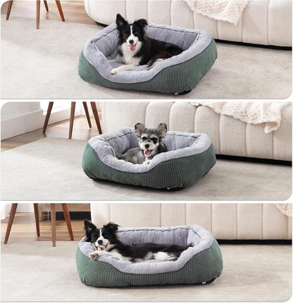 Medium Dog Beds for Medium Dogs Washable, Rectangle Dog Bed Medium Size Dog, Orthopedic Dog Bed, Warming Soft Calming Sleeping Puppy Bed Durable Pet Bed with Anti-Slip Bottom M(30"x24"x9")