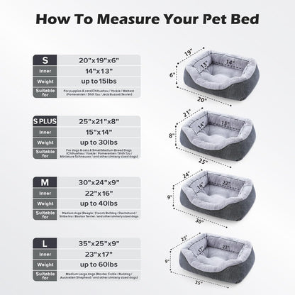 Medium Dog Beds for Medium Dogs Washable, Rectangle Dog Bed Medium Size Dog, Orthopedic Dog Bed, Warming Soft Calming Sleeping Puppy Bed Durable Pet Bed with Anti-Slip Bottom M(30"x24"x9")