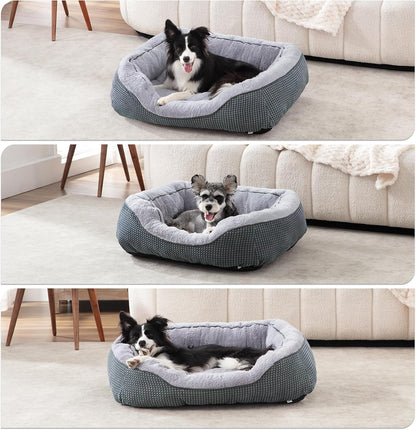 Medium Dog Beds for Medium Dogs Washable, Rectangle Dog Bed Medium Size Dog, Orthopedic Dog Bed, Warming Soft Calming Sleeping Puppy Bed Durable Pet Bed with Anti-Slip Bottom M(30"x24"x9")