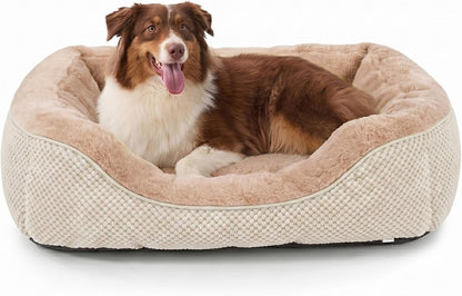 Medium Dog Beds for Medium Dogs Washable, Rectangle Dog Bed Medium Size Dog, Orthopedic Dog Bed, Warming Soft Calming Sleeping Puppy Bed Durable Pet Bed with Anti-Slip Bottom M(30"x24"x9")