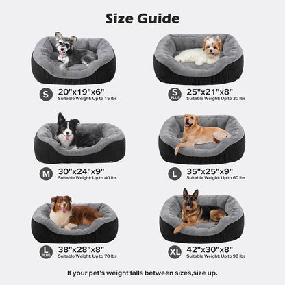 Medium Dog Beds for Medium Dogs Washable, Rectangle Dog Bed Medium Size Dog, Orthopedic Dog Bed, Warming Soft Calming Sleeping Puppy Bed Durable Pet Bed with Anti-Slip Bottom M(30"x24"x9")